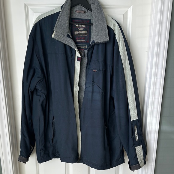 Abercrombie & Fitch Men's Navy and Gray Coat - Picture 1 of 7